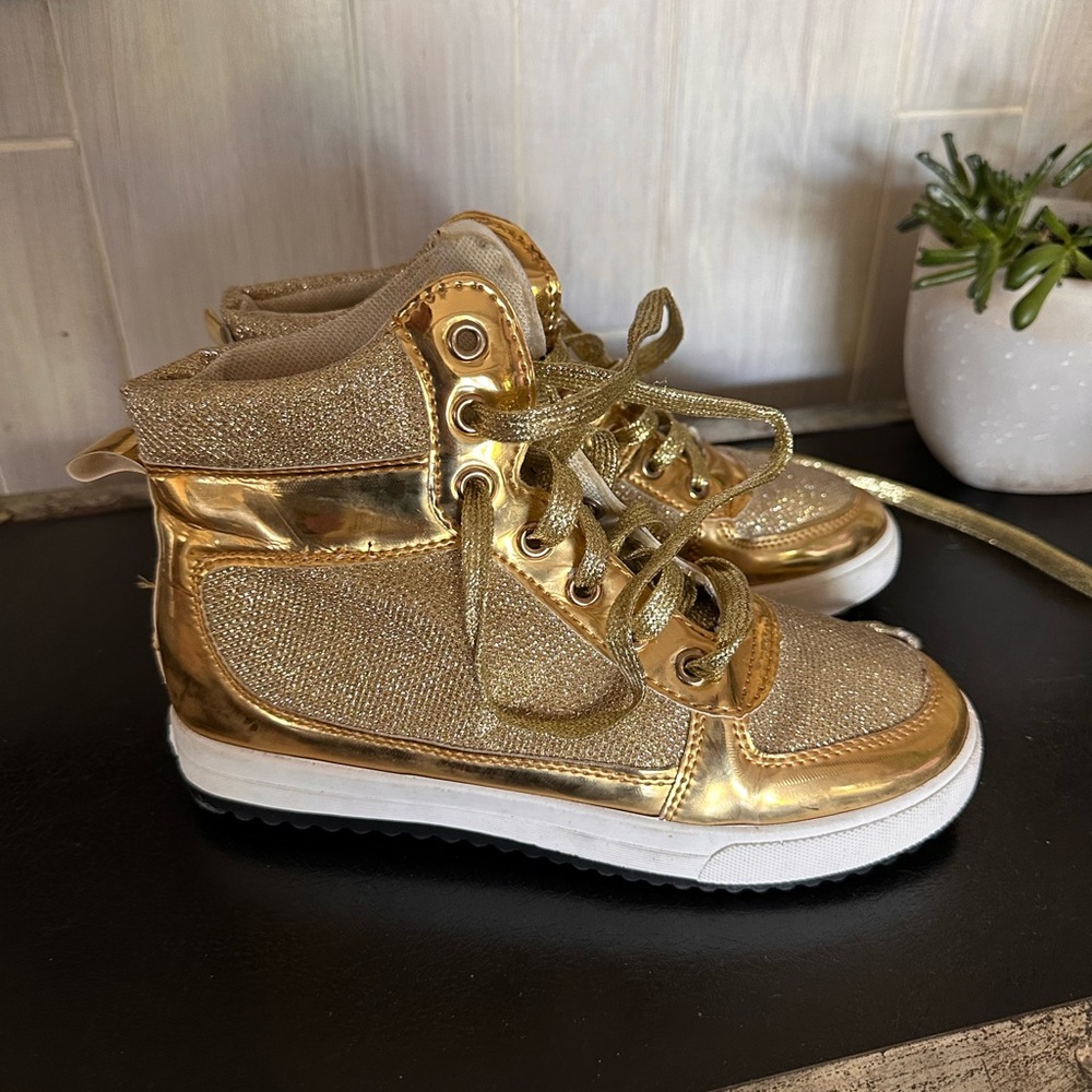 Gold High-Top Espadrilles for Women